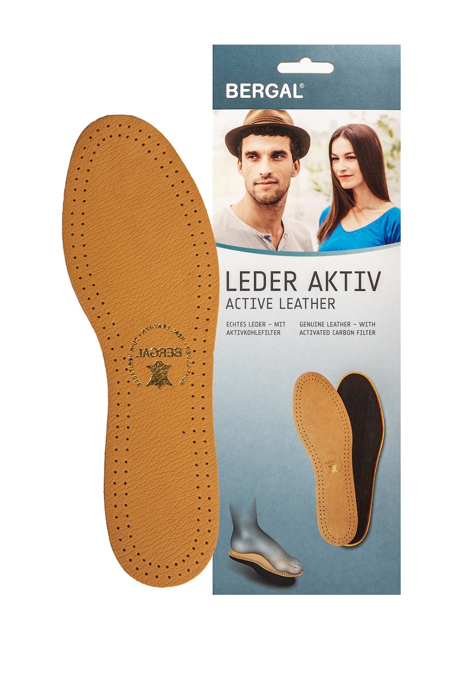 

Стельки для обуви унисекс BERGAL Leder Aktive 38 RU, Leder Aktive