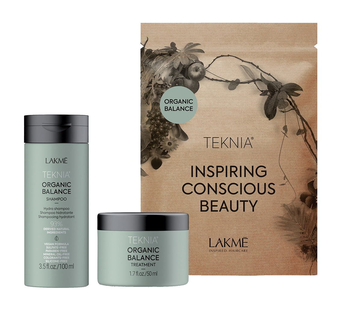 фото Набор для волос lakme teknia organic balance travel set шампунь 100 мл+маска 50 мл