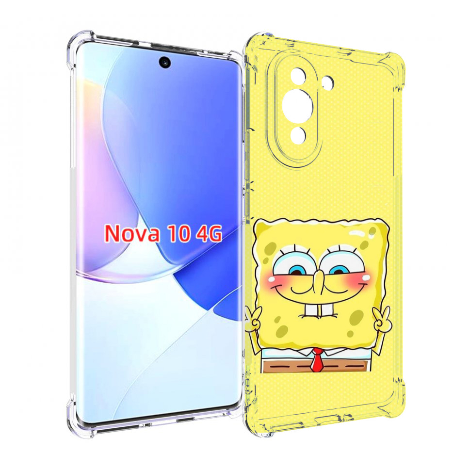 

Чехол MyPads довольный милый спанчбоб для Huawei Nova 10, Прозрачный, Tocco