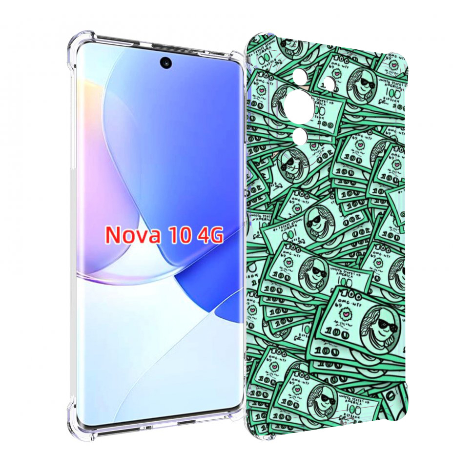 

Чехол MyPads доллары картинка для Huawei Nova 10, Прозрачный, Tocco
