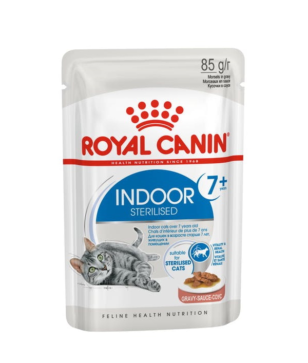 фото Влажный корм для кошек royal canin indoor 7+ sterilised, мясо, 85г