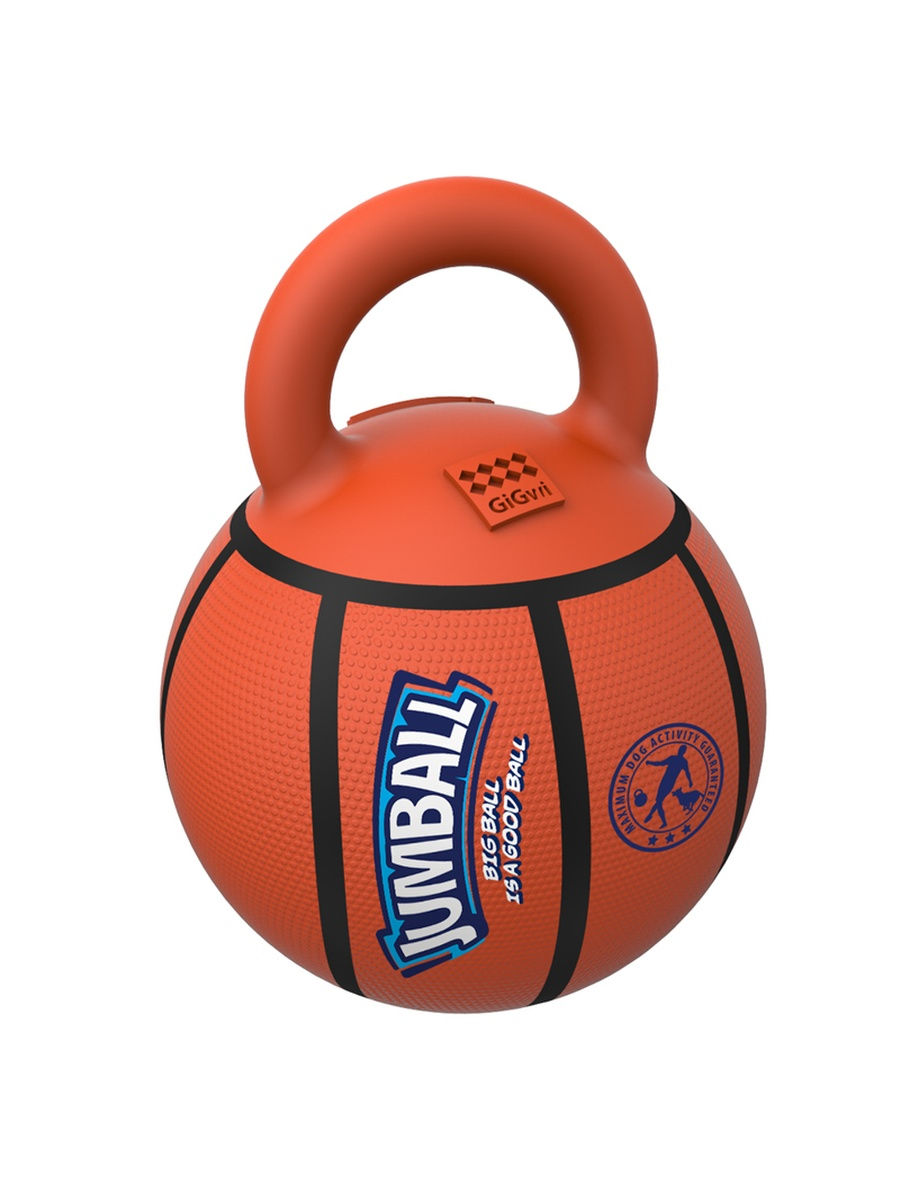 Апорт для собак GiGwi Джамболл-баскетболл, коричневый, 20 см
