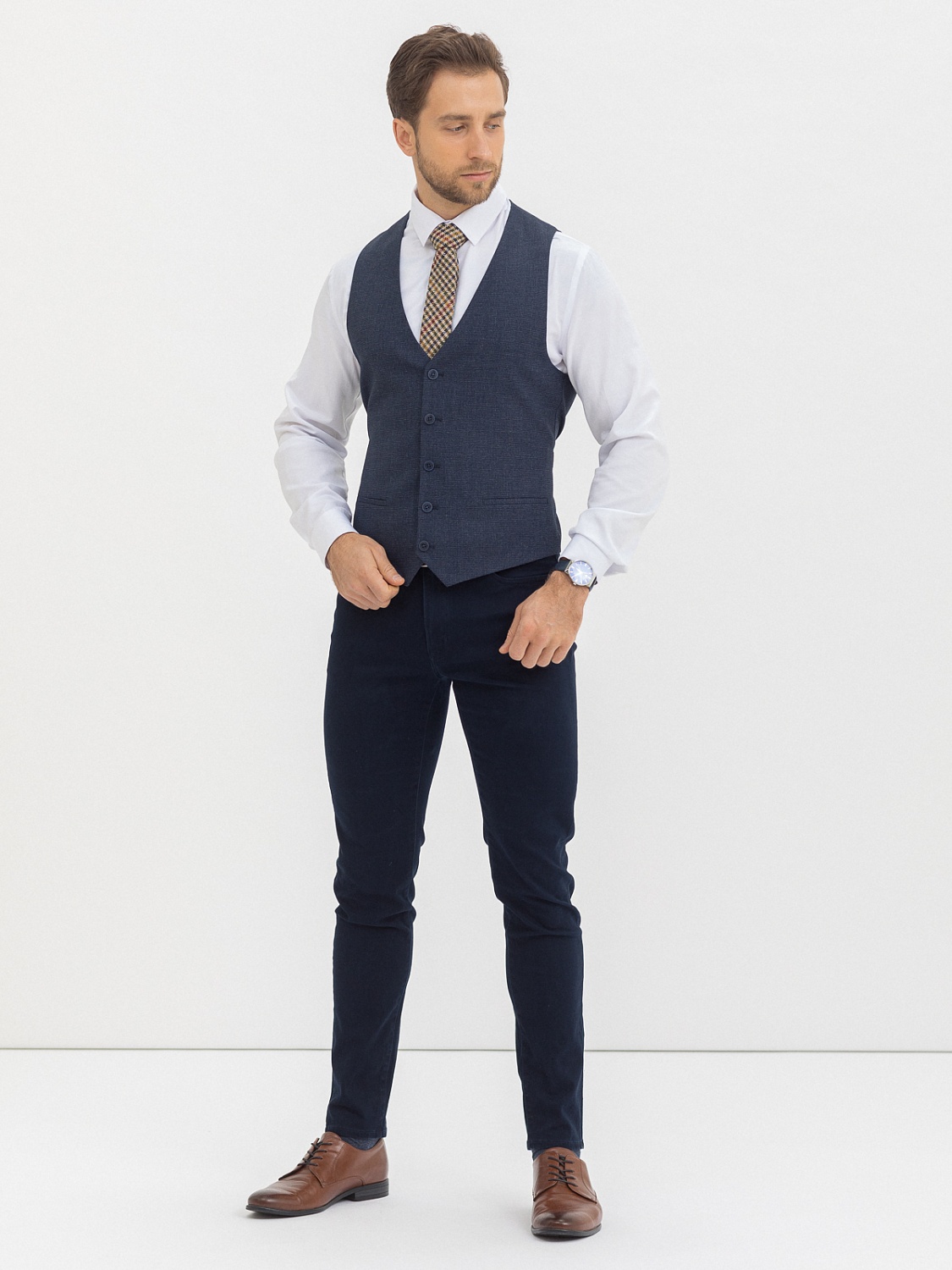 

Жилет мужской Marc De Cler G24865Navy-182 синий 48 RU, G24865Navy-182