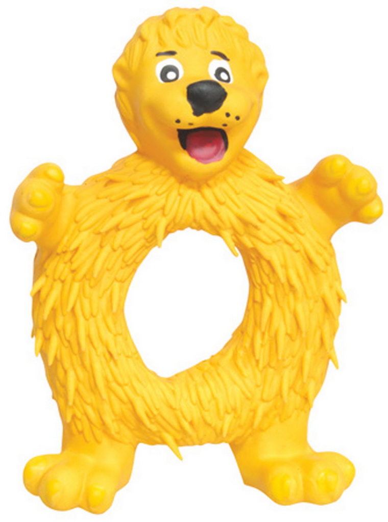 фото Апорт, жевательная игрушка для собак dezzie кольцо медведь, желтый, 20 см