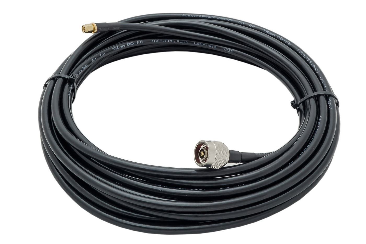 Кабельная сборка TiTAN N-male - SMA-male 10 м., кабель 8D-FB CCA