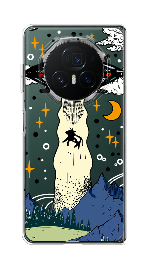 

Чехол на Honor Magic V3 "НЛО забирает корову", Бежевый;синий;желтый, 6125050-1