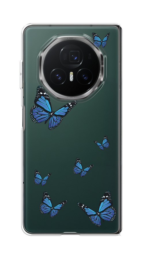 

Чехол на Honor Magic V3 "Blue butterflies", Синий;черный, 6125050-1