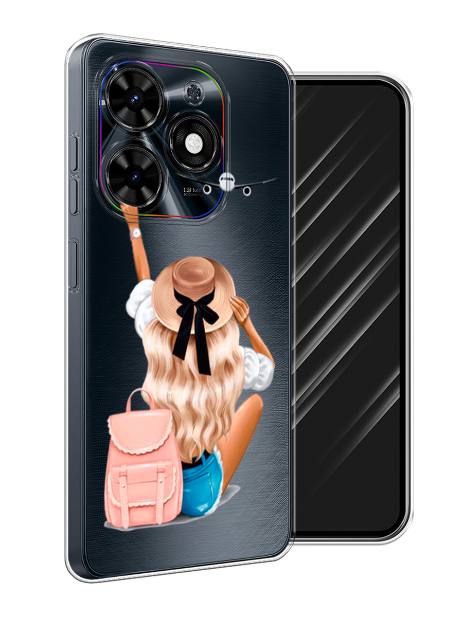 

Чехол Awog на Tecno Spark 20C "Автостопом самолетом", Бежевый;белый, 304950-1