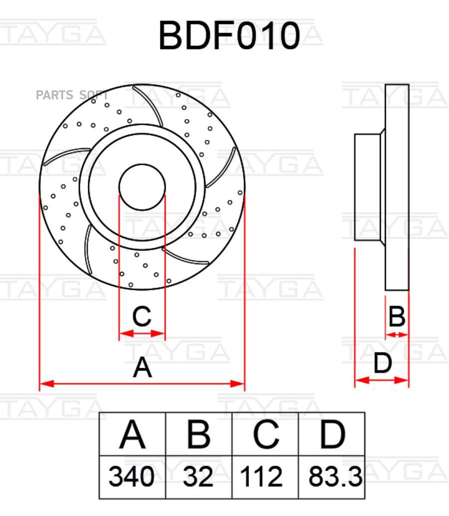 

Диски тормозные TAYGA BDF010 TAYGA bdf010