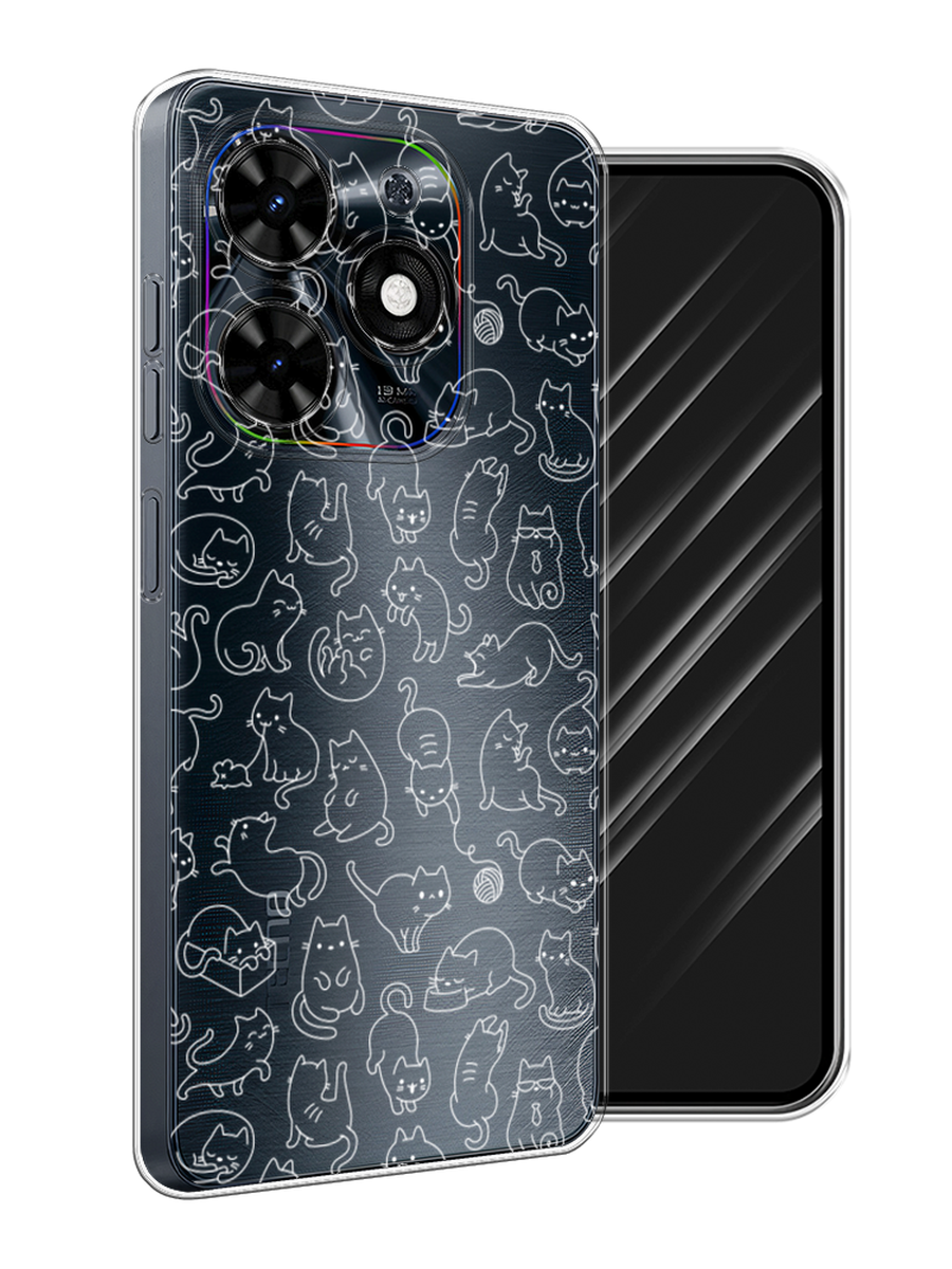 

Чехол Awog на Tecno Spark 20C "Шкодливые котики", Прозрачный;бежевый, 304950-1