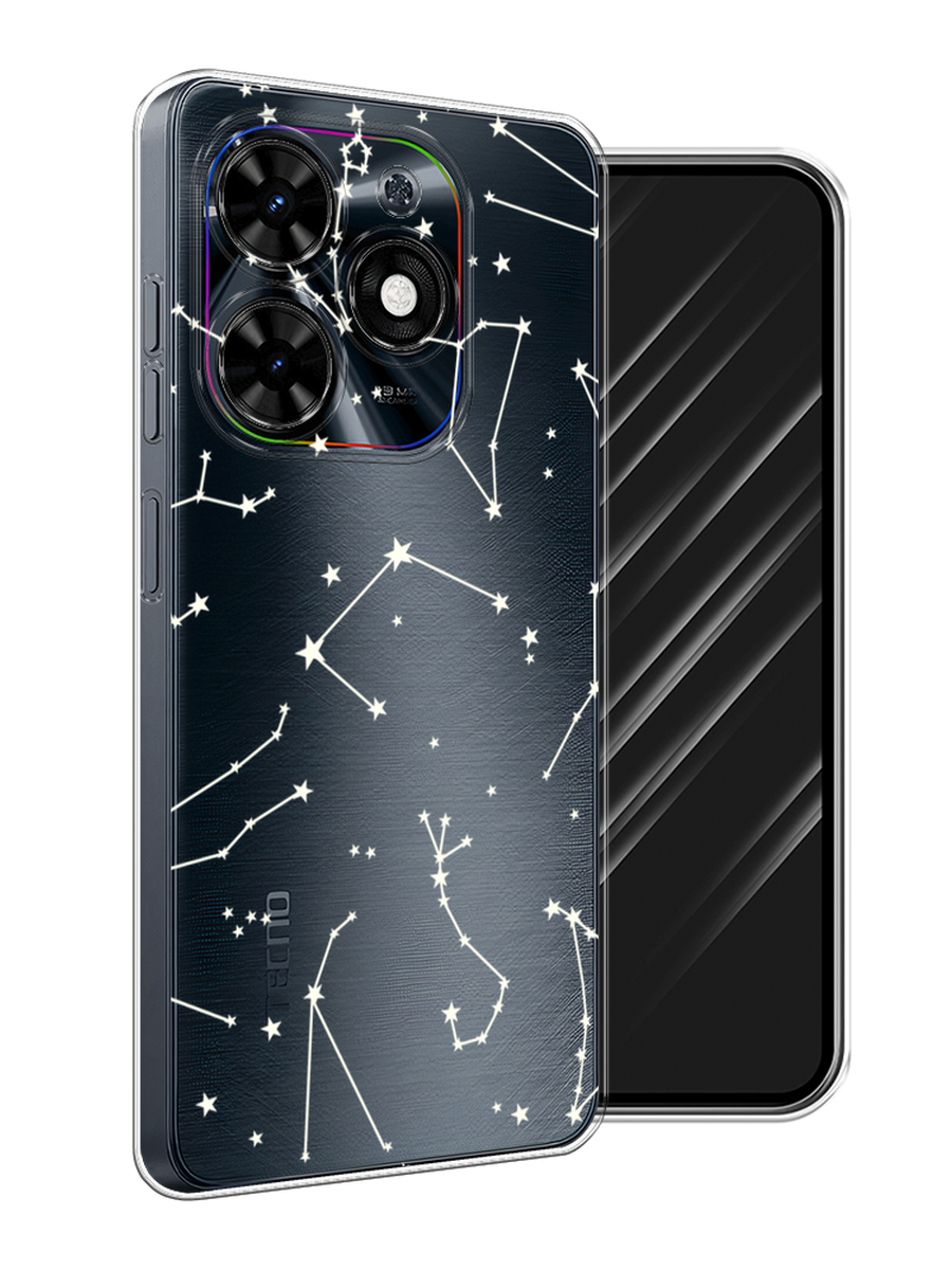 Чехол Awog на Tecno Spark 20C "Созвездия", Прозрачный;серый;бежевый, 304950-1