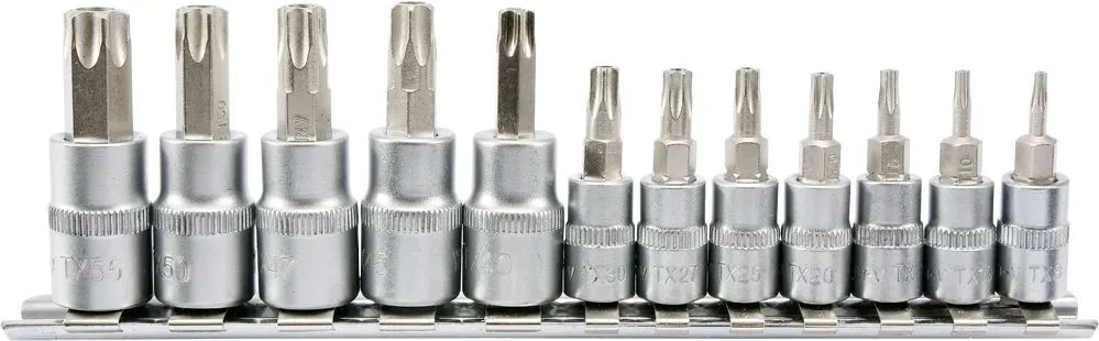 YATO Набор головок-бит TORX с отвесртием, 12 пр: 1/4 inch - T8, T10, T15, T20, T25, T27, T