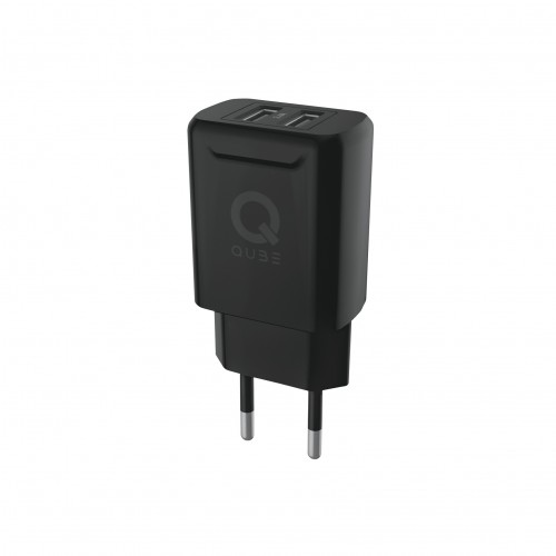 фото Сетевое зарядное устройство qub qwc24blk (2 usb, 2.4a черный)