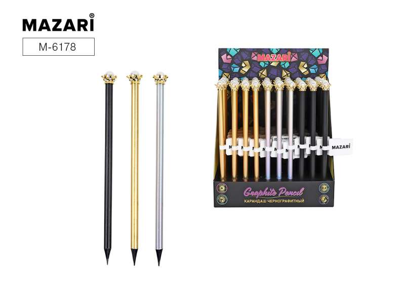 

Карандаш простой чернографитный Mazari Crown HB