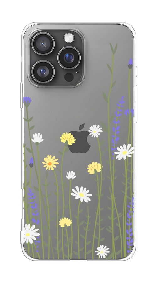

Чехол на Apple iPhone 16 Pro Max "Ромашка и лаванда", Зеленый;желтый;прозрачный, 16350-1