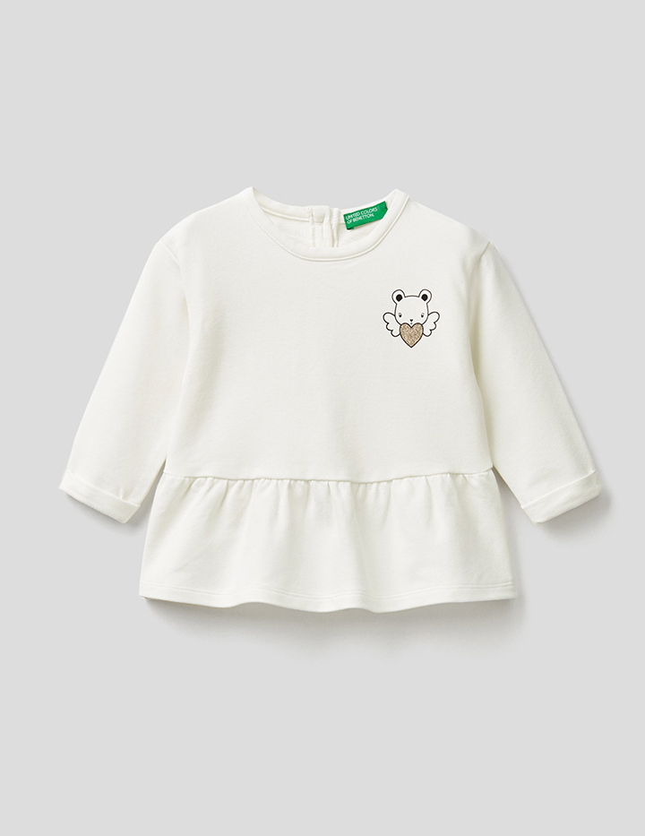 

Джемпер для девочек Benetton цв. белый р.98, 21A_3QW0C15CV