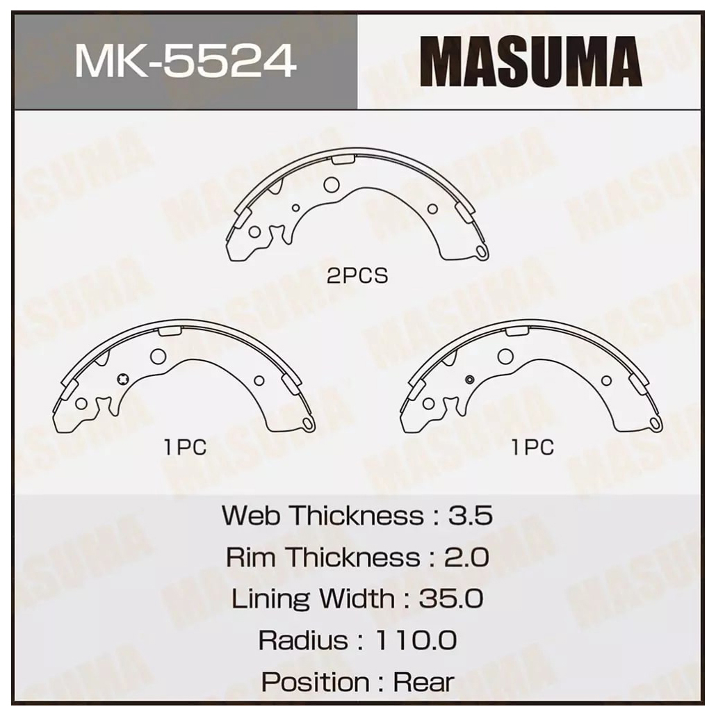 

Тормозные колодки MASUMA барабанные mk5524