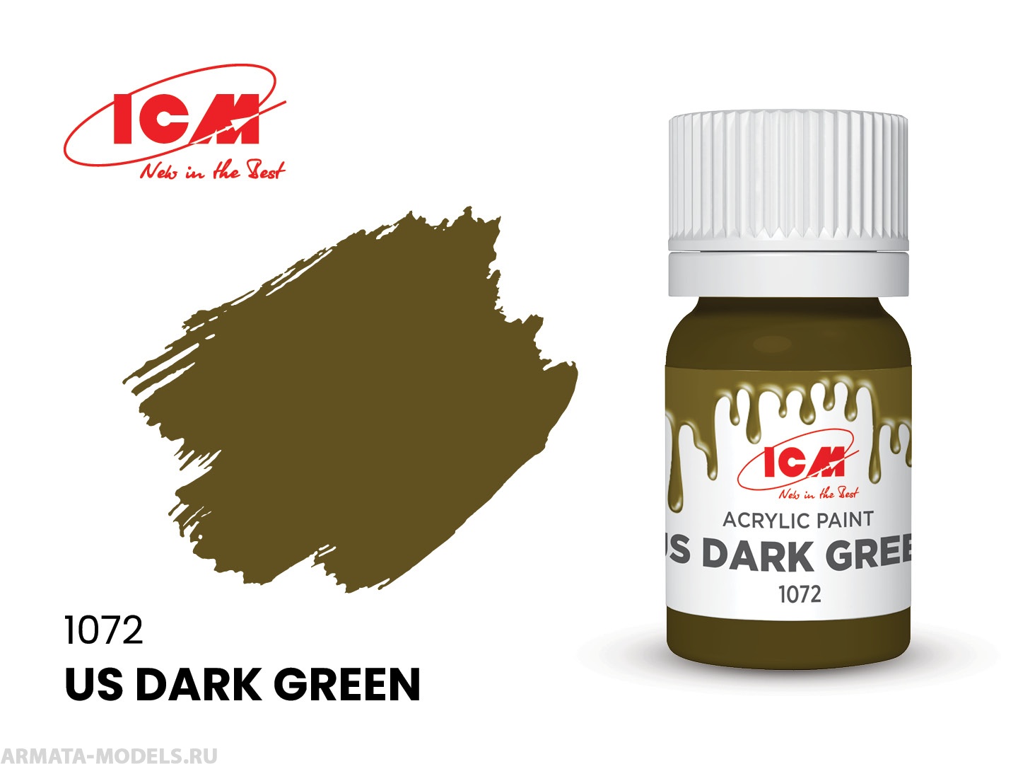 C1072 Краска для творчества, 12 мл, цвет Американский темно-зеленыйUS Dark Green
