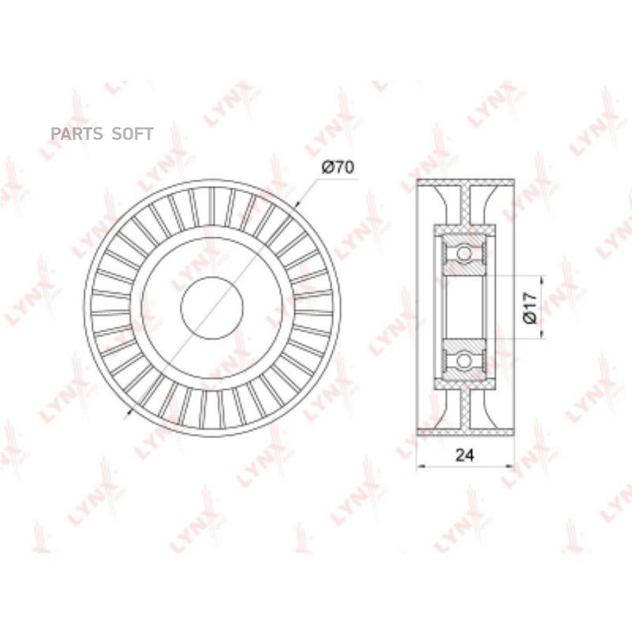 

LYNXAUTO PB5147 PB-5147 ролик натяжной \ VW Golf/Bora/Sharan 1.6-2.0 95 , Seat Toledo 1.6
