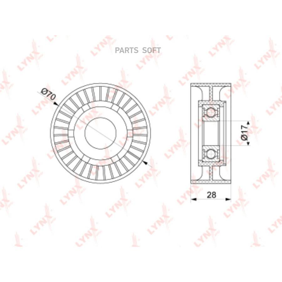

Ролик натяжного механизма / приводной PB-5228 LYNXauto pb5228