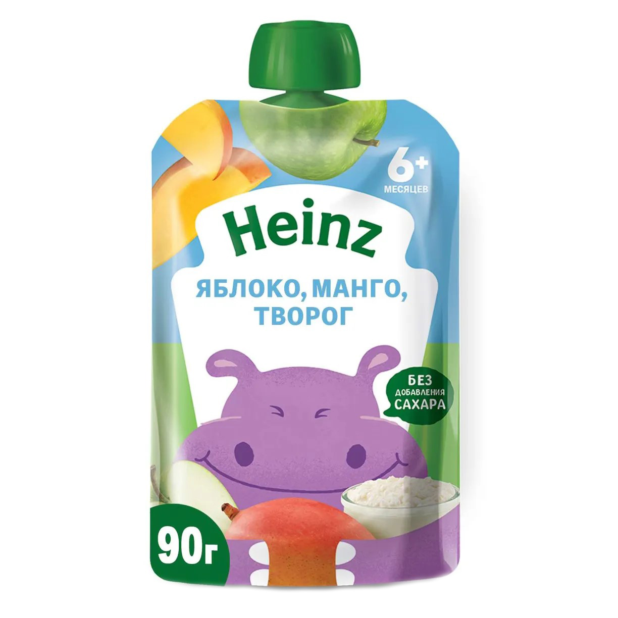 Пюре Heinz из яблок и манго с творогом с 6 месяцев 90 г