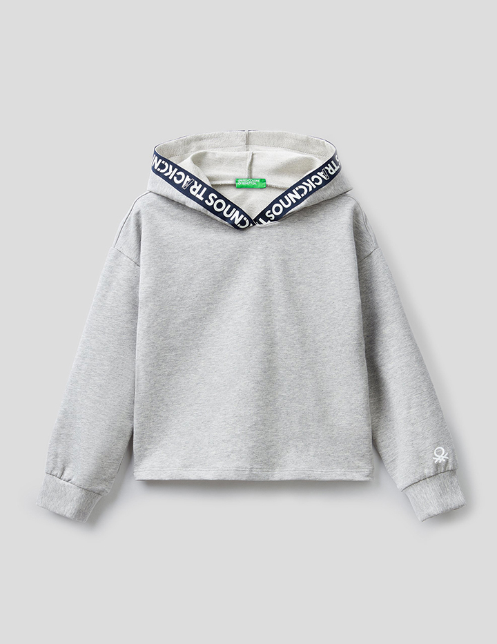 

Худи для девочек Benetton цв. серый р.128, 21A_3T32C2288