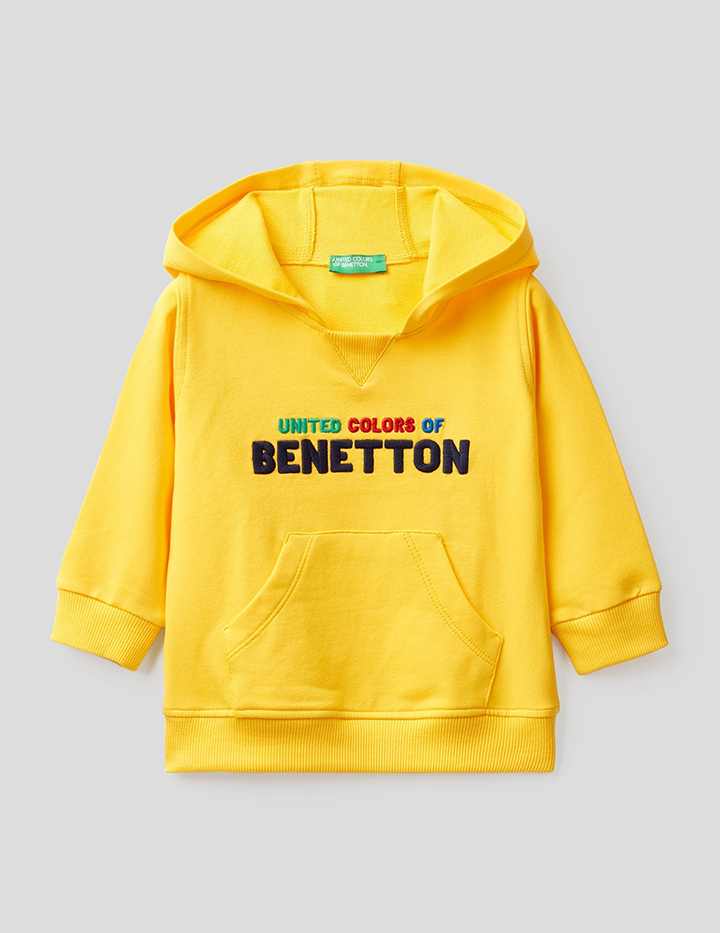 фото Толстовка для мальчиков benetton цв. желтый р.86 united colors of benetton