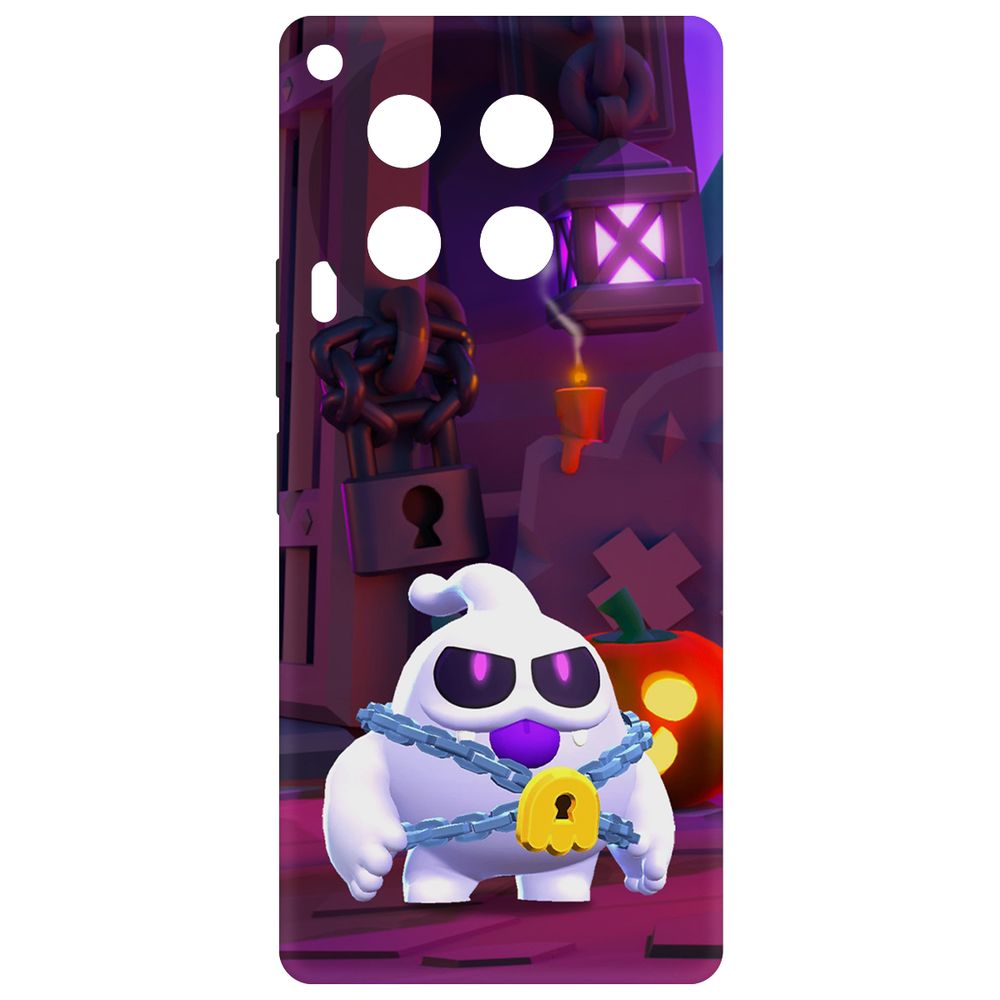 

Чехол-накладка Krutoff Soft Case Brawl Stars - Призрак Скуик для TECNO Camon 30 черный