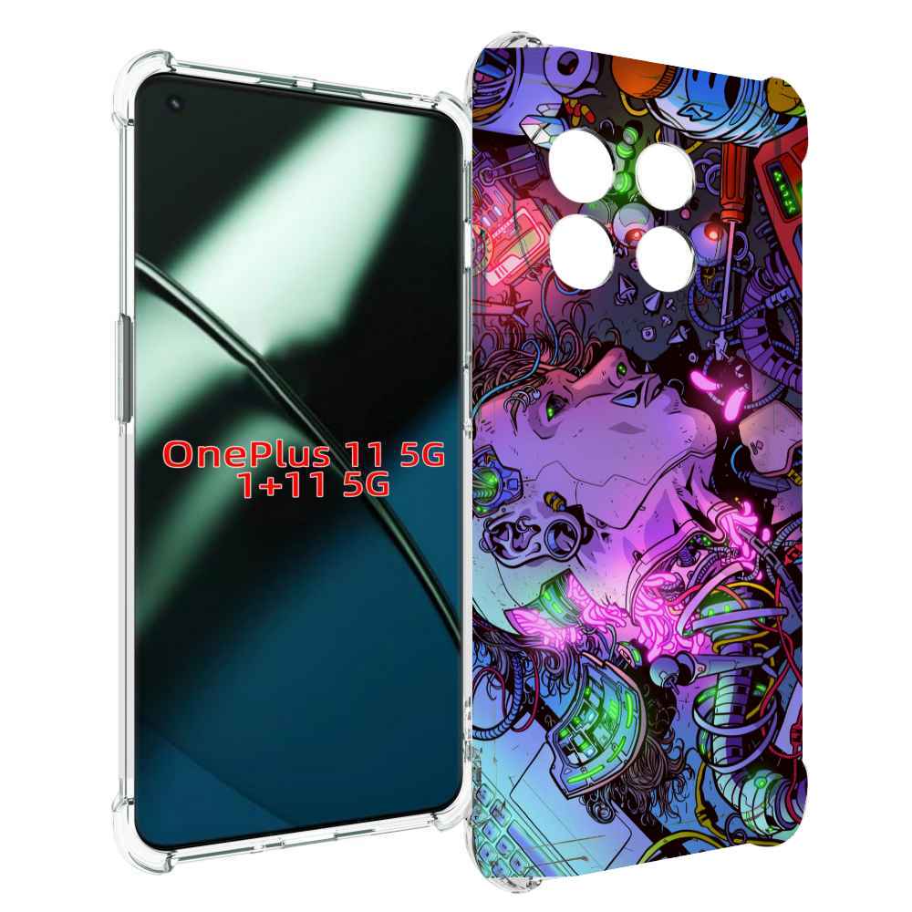 

Чехол MyPads голова робота мультик для OnePlus 11, Прозрачный, Tocco