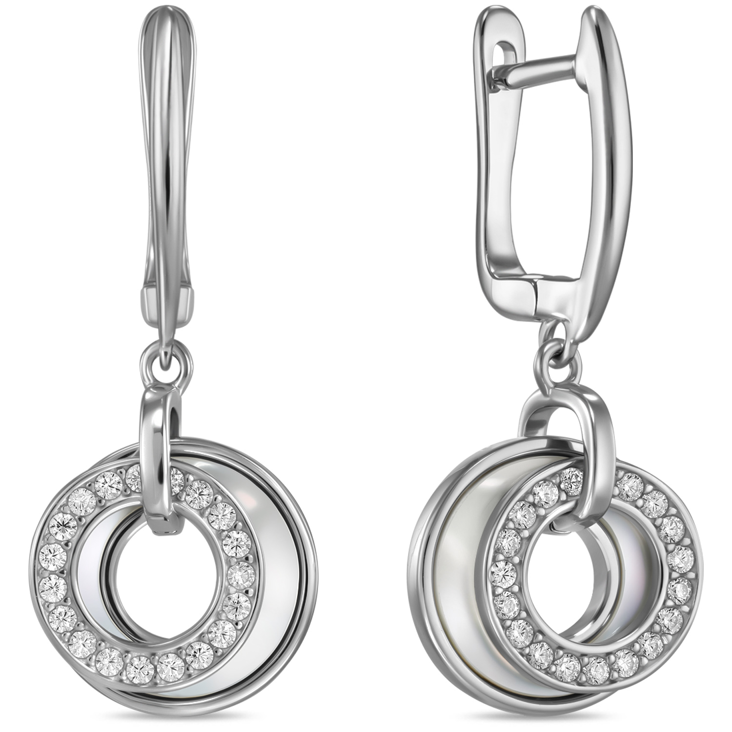 

Серьги подвески из серебра MIUZ Diamonds E2036-SL-6111, перламутр/фианит, E2036-SL-6111