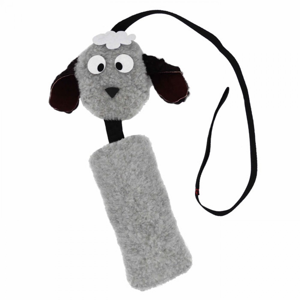 фото Грейфер (игрушка для перетягивания) для собак petto овца шуршик, серый, 40 см
