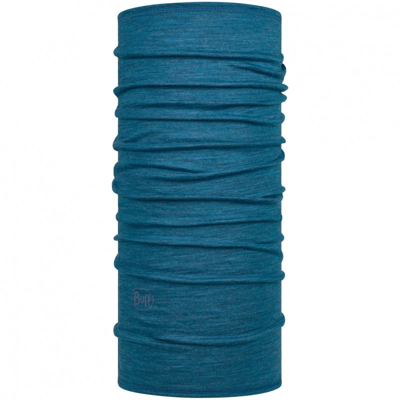 фото Тонкий шерстяной шарф-труба buff wool lightweight solid dusty blue