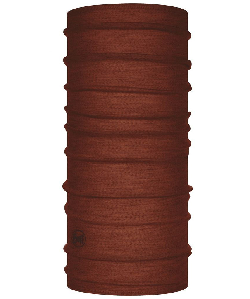 фото Тонкий шерстяной шарф-труба buff wool lightweight solid sienna