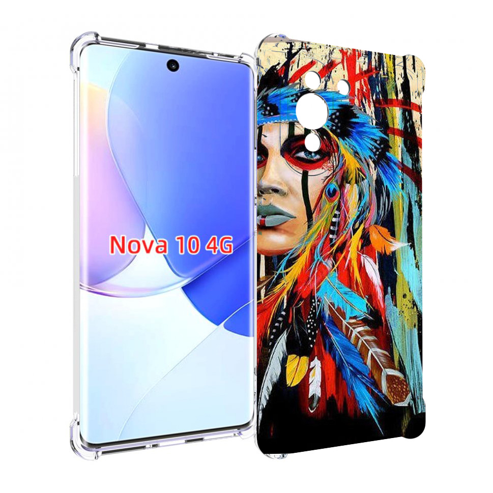 

Чехол MyPads индеец расписной для Huawei Nova 10, Прозрачный, Tocco