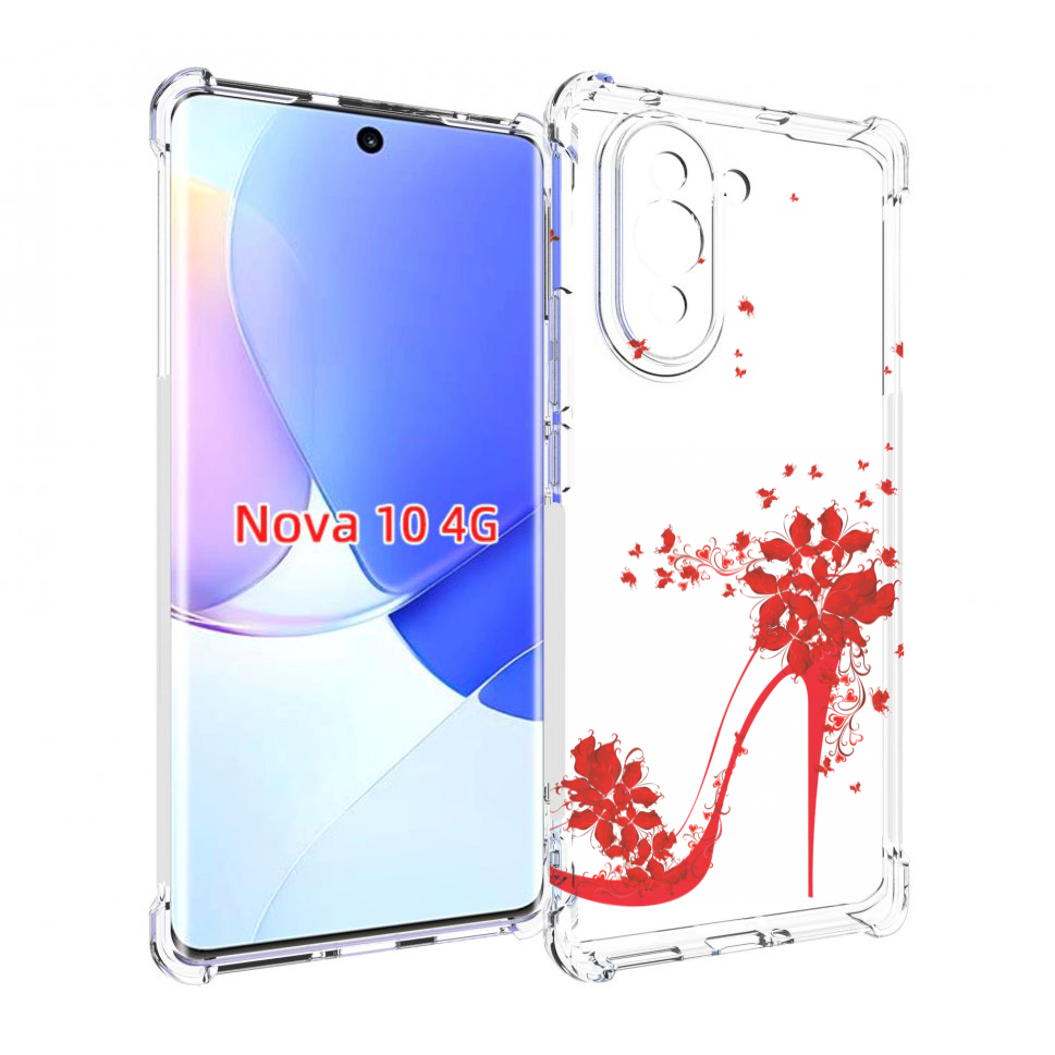 

Чехол MyPads каблук-в-цветах для Huawei Nova 10, Прозрачный, Tocco