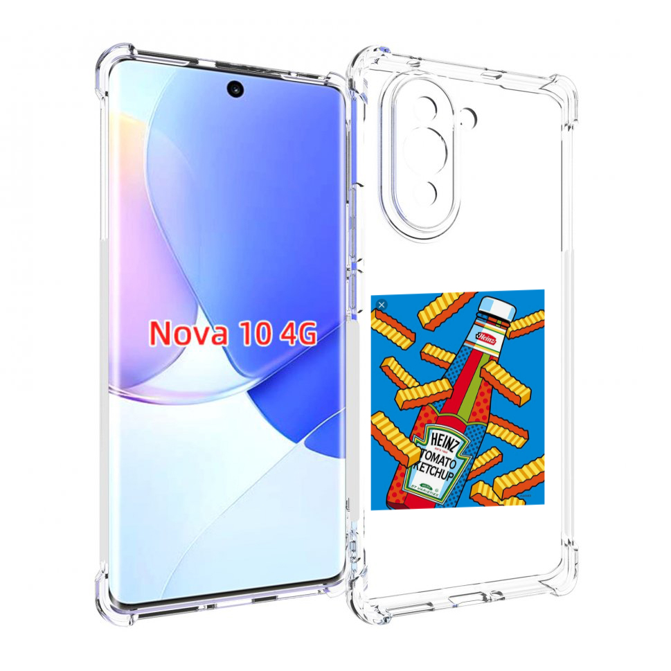 

Чехол MyPads картошка с соусом для Huawei Nova 10, Прозрачный, Tocco