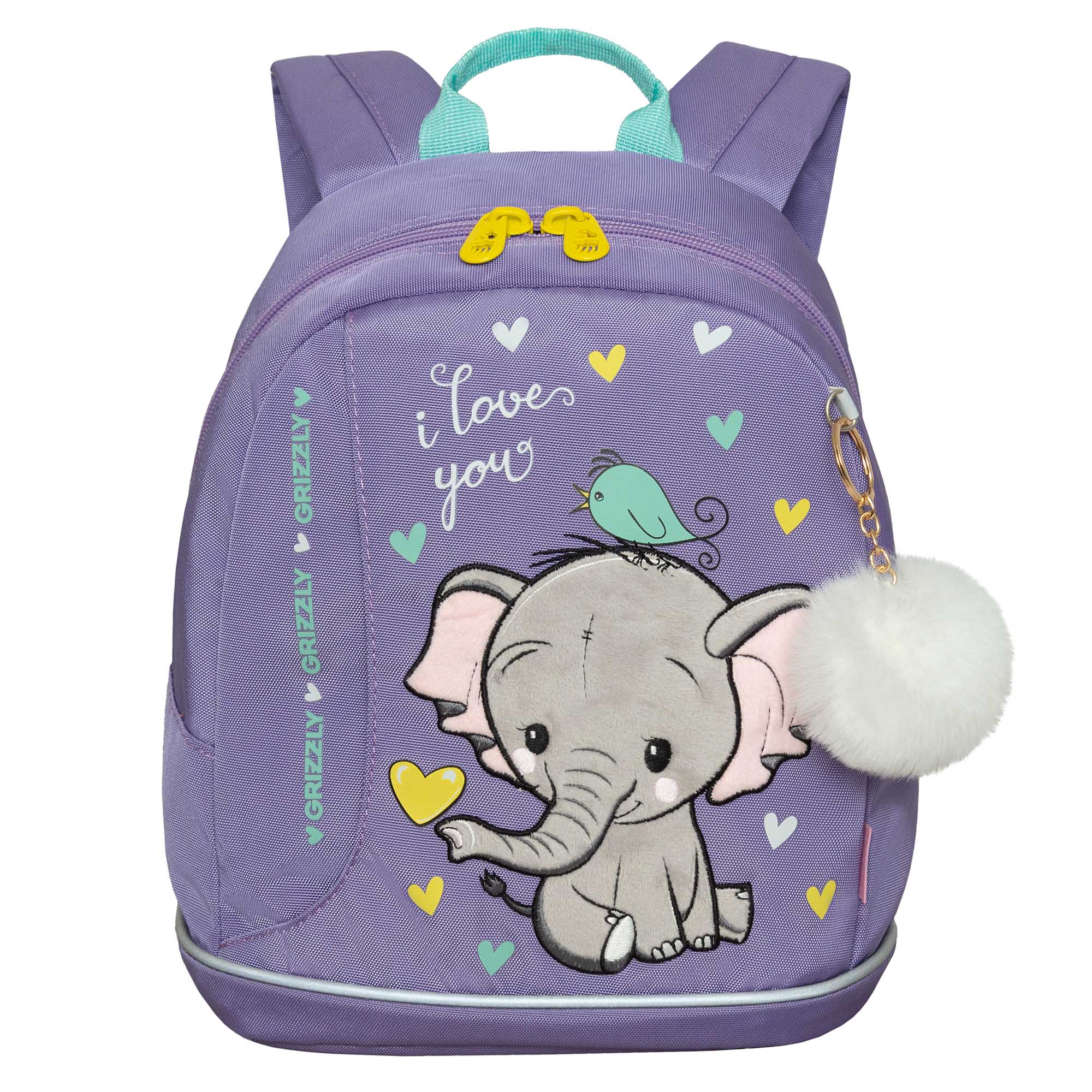 Рюкзак Grizzly дошкольный для девочки в детский сад RK-381-1 (/2 сиреневый)
