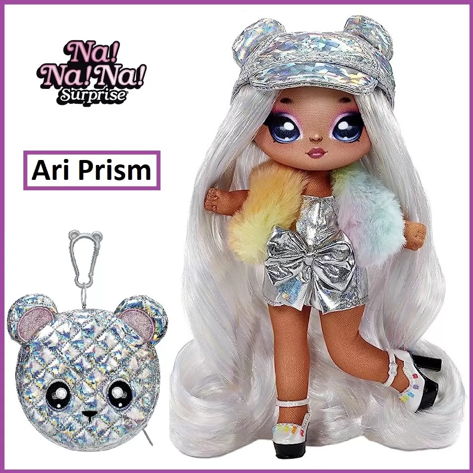 Кукла мягкая Na! Na! Na! Surprise Glam серия 1 Ari Prism 19 см с сумочкой 575399