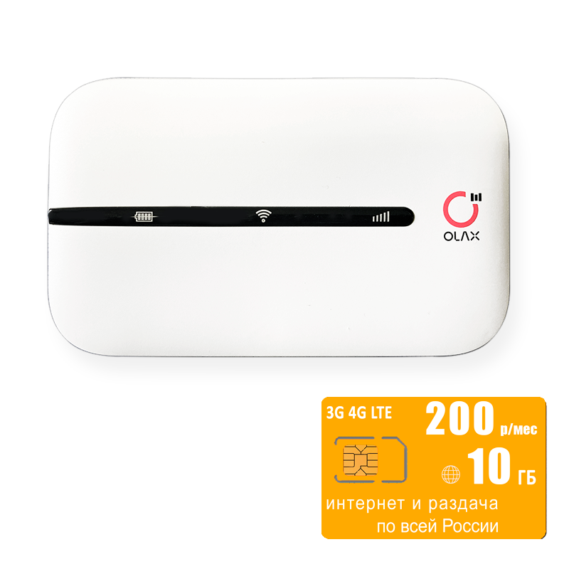 

Мобильный роутер Olax MT10 (komplekt-olaxMT10-bee-10gb-sg-sb), Белый, MT10