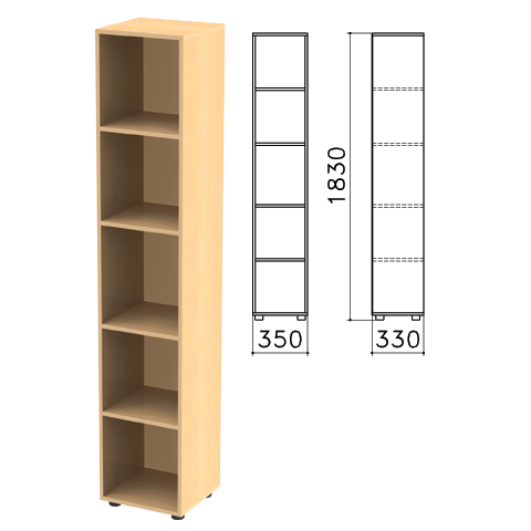 

Стеллаж Канц КК32.10 (ш350xг330xв1830мм), 4 полки, цвет бук