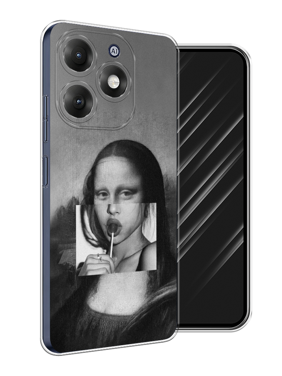 

Чехол Awog на Itel A70 "Mona Lisa sucking lollipop", Серый, 3201750-1