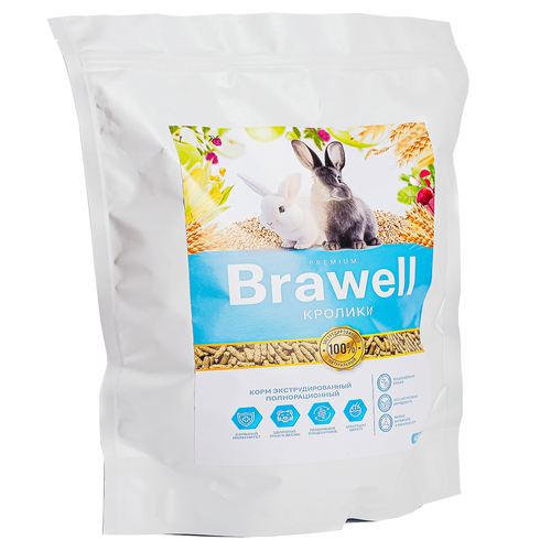Корм для кроликов Brawell полнорационный, экструдированный, 400 г