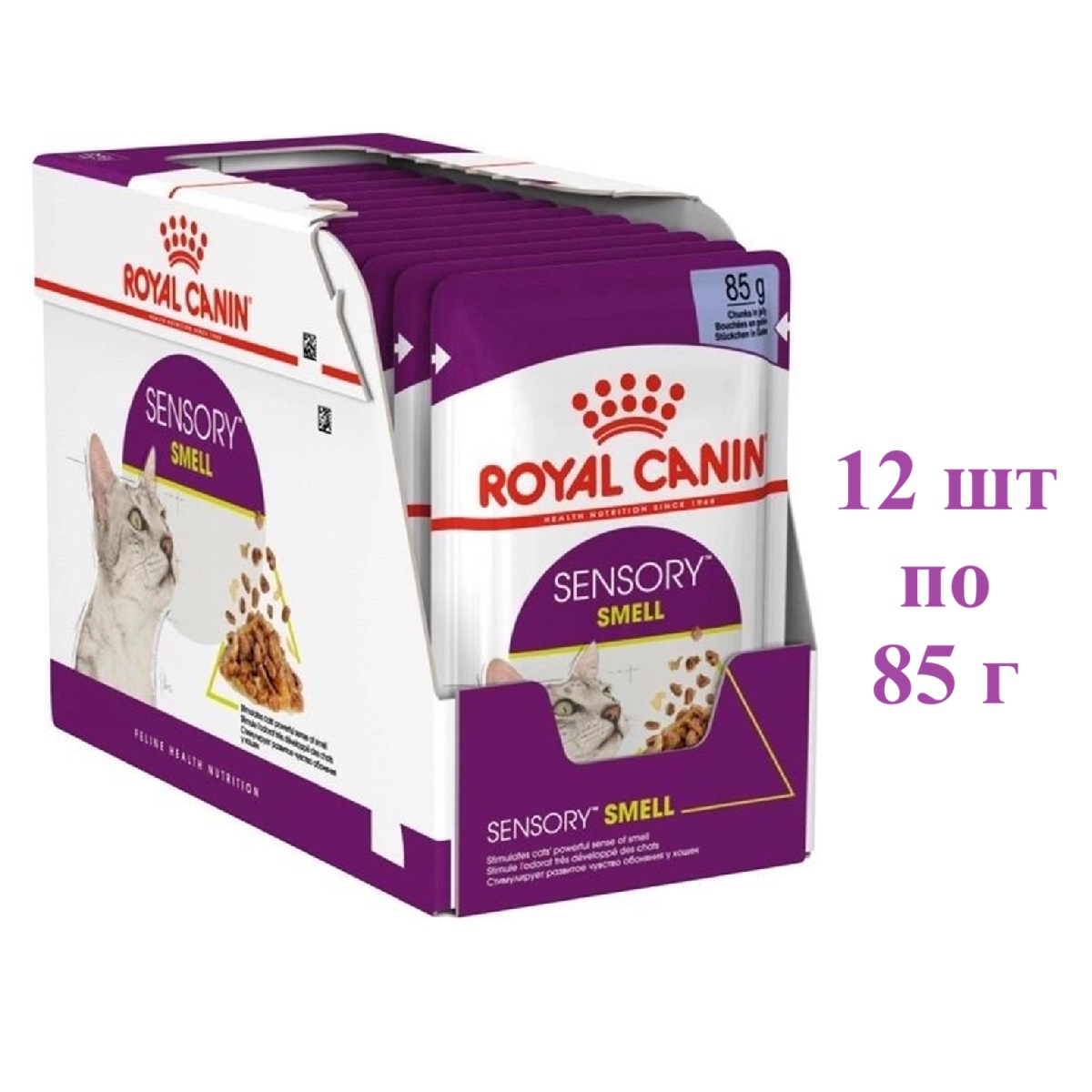 

Влажный корм для кошек ROYAL CANIN Sensory Smell, кусочки в желе, 12 шт по 85 г