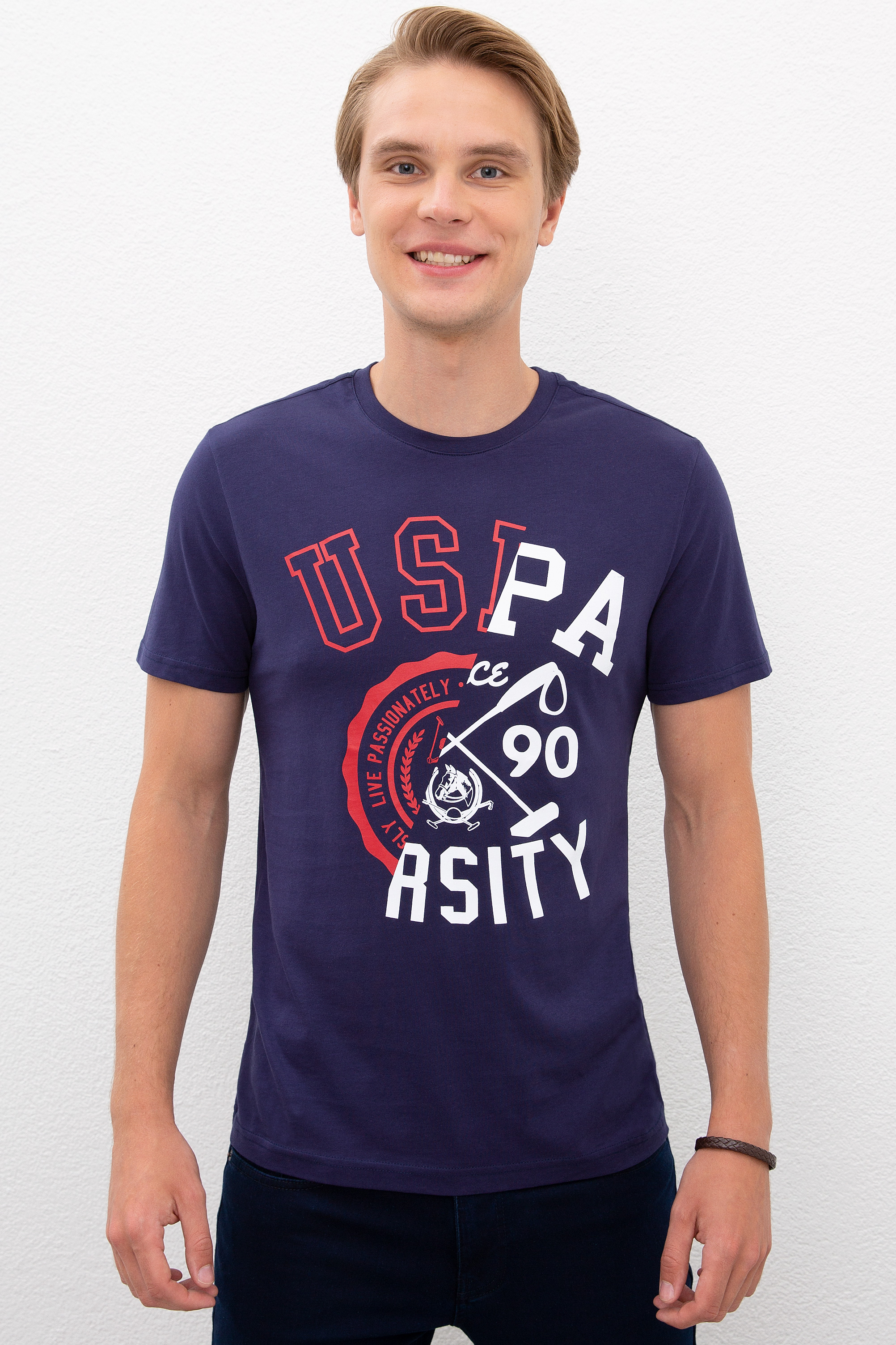 

Футболка мужская U.S. POLO Assn. G081GL0110YAIZ синяя XS, Синий, G081GL0110YAIZ