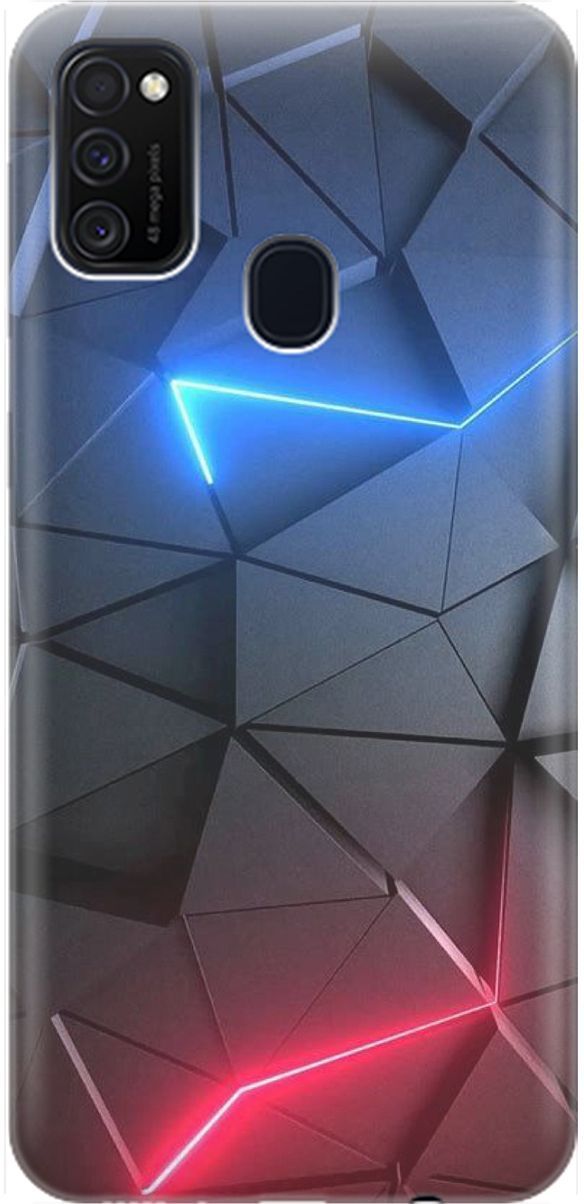 

Силиконовый чехол на Samsung Galaxy M21/M30s с принтом "Графитовые грани", Серый;синий, 1555