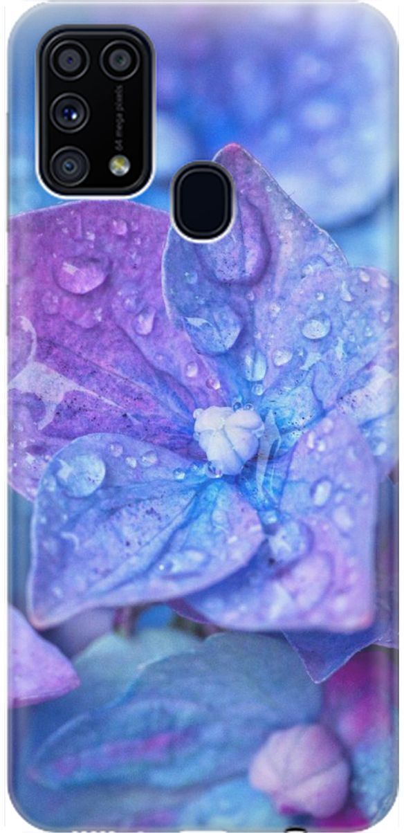 

Силиконовый чехол на Samsung Galaxy M31 с принтом "Голубой цветочек", Голубой;фиолетовый, 1556