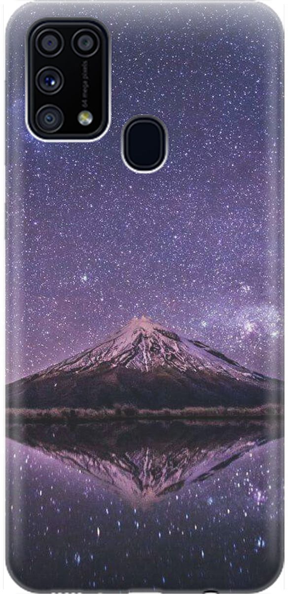 

Силиконовый чехол на Samsung Galaxy M31 с принтом "Гора и звездное небо", Синий;фиолетовый, 1556