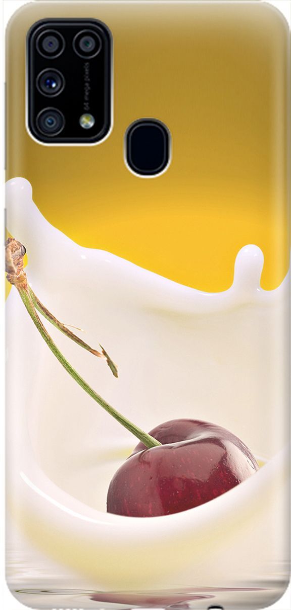 

Силиконовый чехол на Samsung Galaxy M31 с принтом "Ягода в молоке", Белый;желтый, 1992