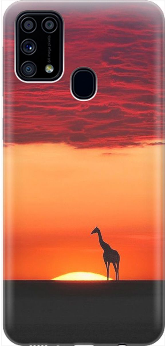 

Силиконовый чехол на Samsung Galaxy M31 с принтом "Закатный жираф", Оранжевый;розовый, 1992