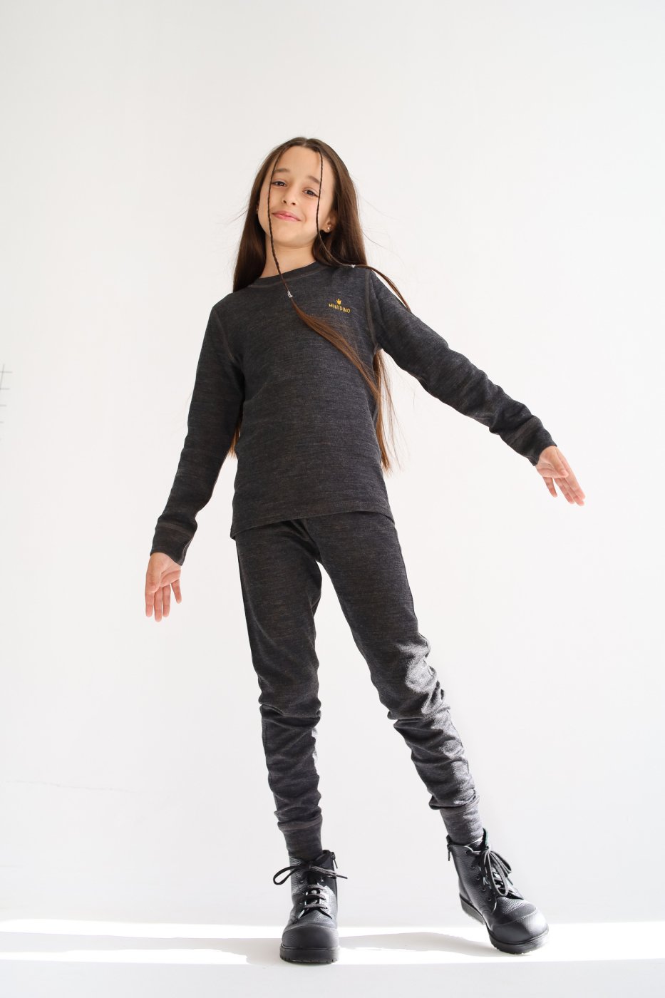 Термобелье детское комплект Minidino Т-КМПЛ-001, графит, 110